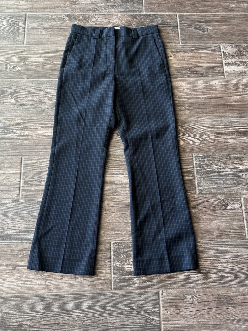 Sandro Paris Women Plaid High Waisted Pants Trousers